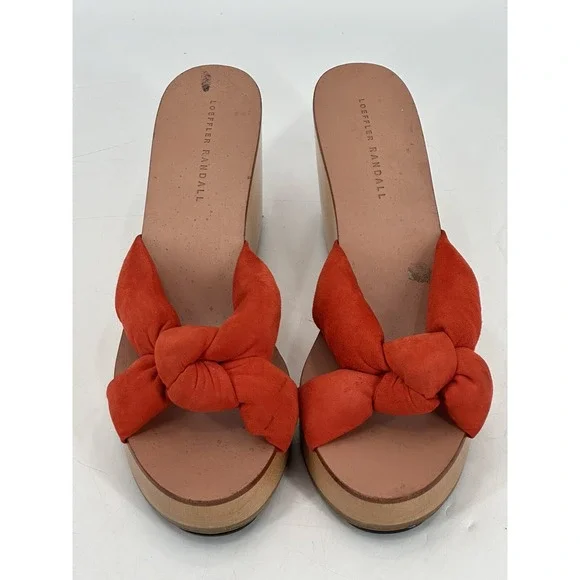 Loeffler Randall Women's Taylor (Kid Suede)‎ Slide Sandal Persimmon 7.5 Orange - Picture 2 of 6